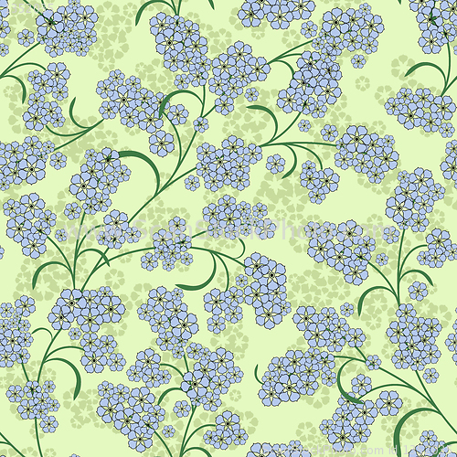 Image of Repeating green floral pattern