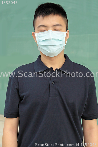 Image of man wear mask outdoor