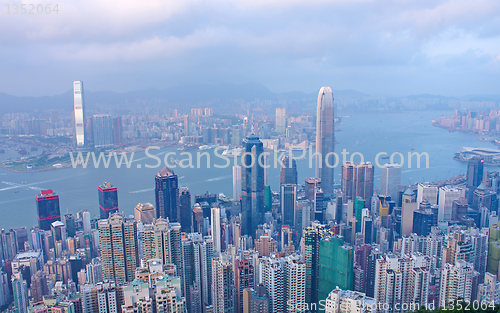 Image of China, Hong Kong waterfront buildings 