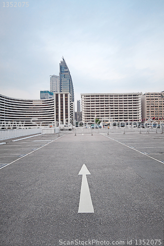 Image of large numbered space parking lot 