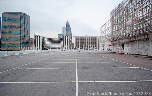 Image of large numbered space parking lot 