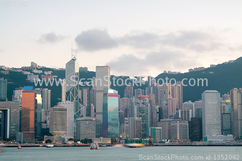 Image of China, Hong Kong waterfront buildings 