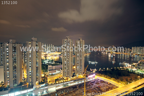 Image of traffic in modern city at night