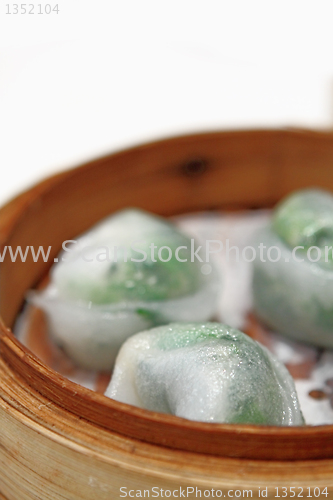 Image of Close up of fresh Chinese steamed dumplings 