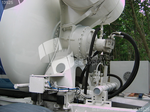 Image of A part of a concrete truck