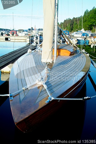 Image of Classic wooden sailboat