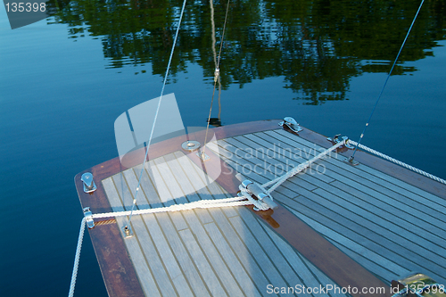 Image of Rear end of sailboat