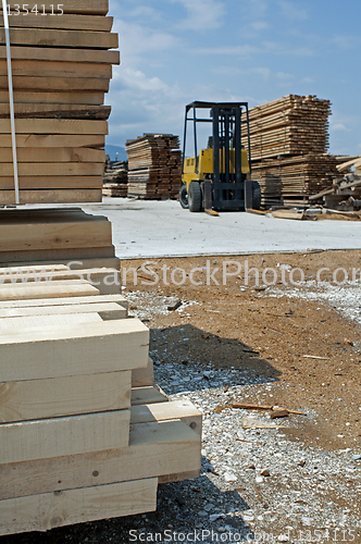 Image of Carpentry factory and ordered timber