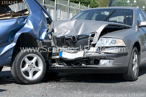 Image of Two cars crashed