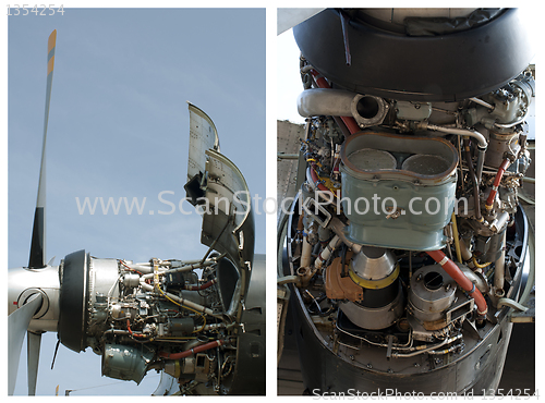 Image of Plane disassembled engine