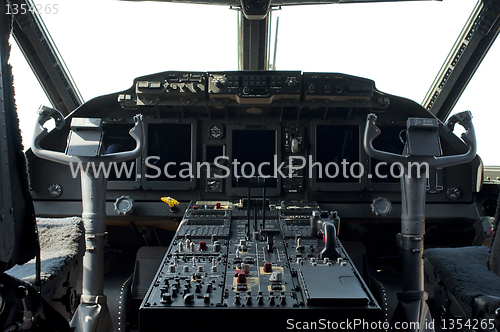 Image of Cockpit of a military aircraft