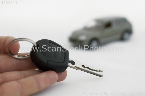 Image of Keys and a car in the background