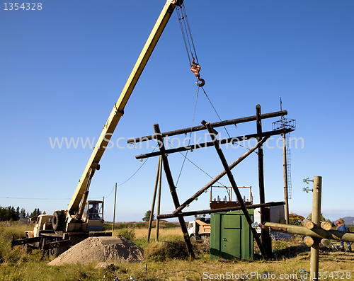 Image of Replacing old power line support