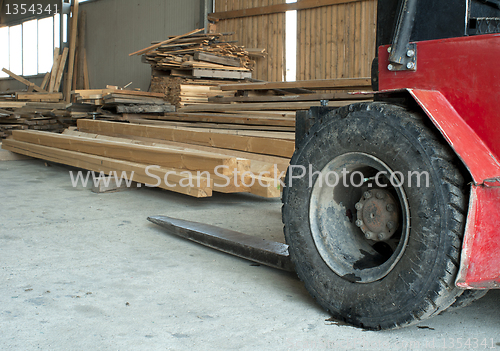 Image of Carpentry factory and ordered timber