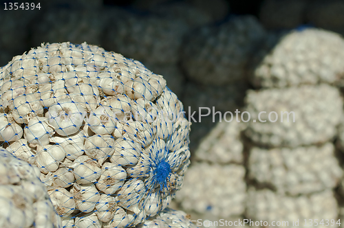 Image of Mesh bag with garlic