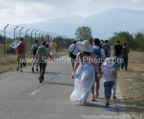 Image of Group of walking people 