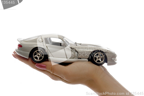 Image of Car toy on palm