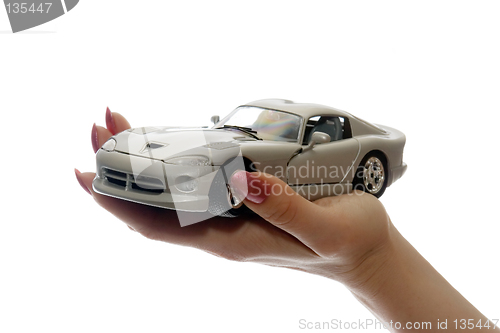 Image of Car toy on palm