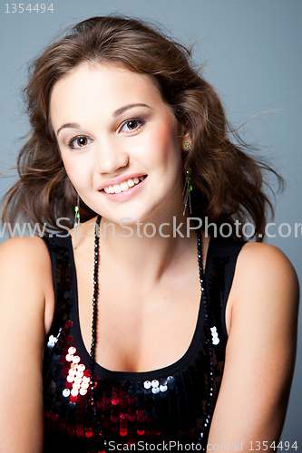 Image of Portrait of young beautiful dico dancer girl