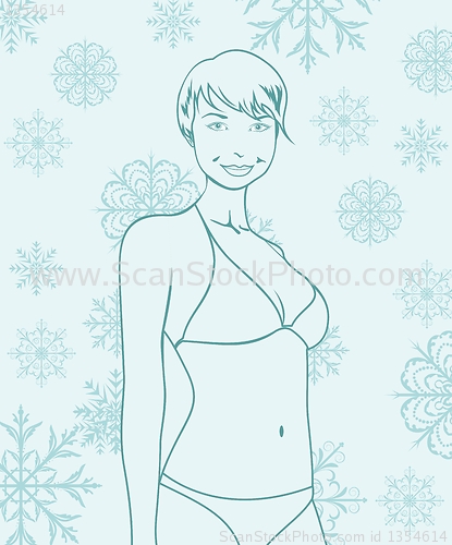 Image of abstract winter girl portrait