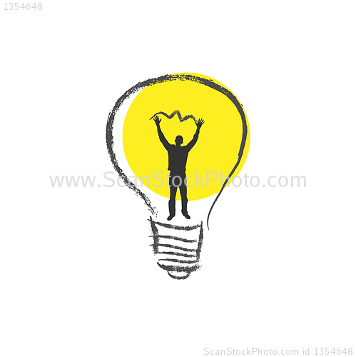 Image of Light bulb. The concept of idea.