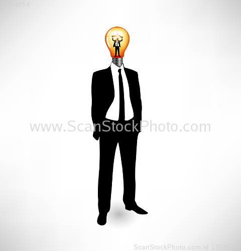 Image of Light bulb. The concept of idea.