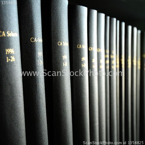 Image of books in a library