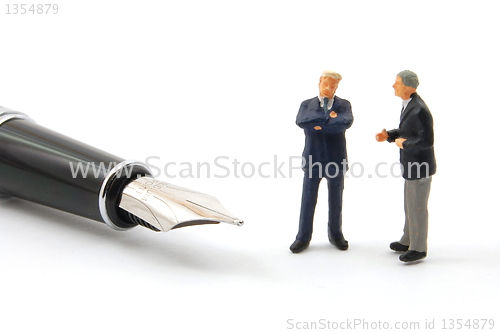 Image of business man and pan