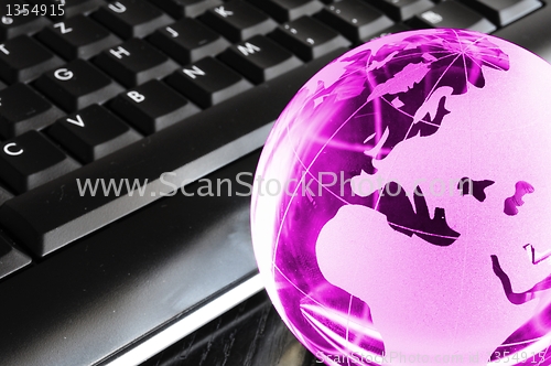 Image of globe and keyboard