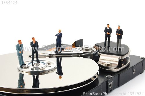 Image of business man on HDD