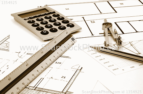 Image of architectur plans of residential real estate