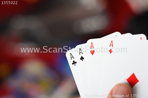 Image of four aces and copyspace