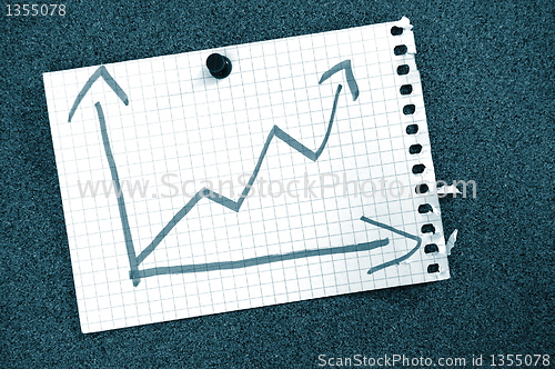 Image of business graph with arrow showing growth