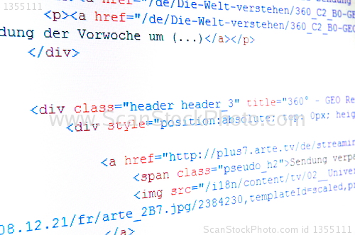 Image of html internet code