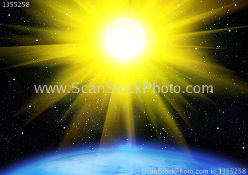 Image of earth and sun