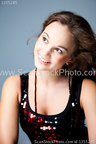 Image of Portrait of young beautiful disco dancer girl
