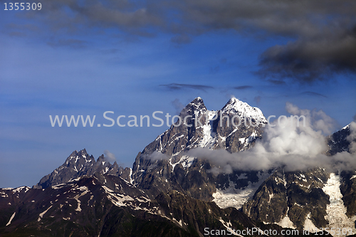 Image of Mt. Ushba, Caucasus Mountains, Georgia. 