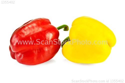Image of Yellow and red sweet peppers