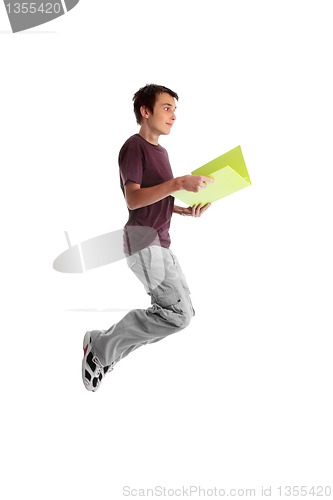 Image of Teen student jumping