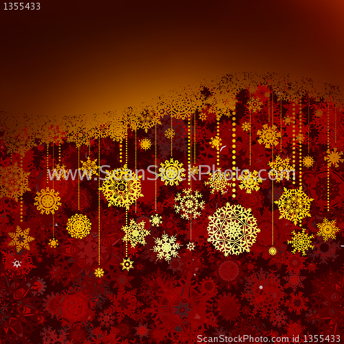 Image of Christmas red greeting card. EPS 8