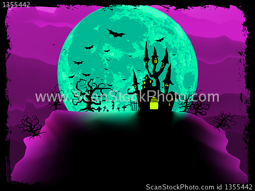 Image of Scary halloween vector with magical abbey. EPS 8