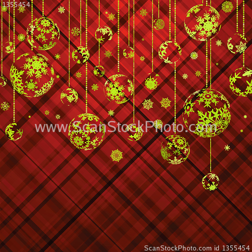 Image of Christmas background with baubles. EPS 8