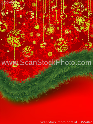 Image of Christmas red greeting card. EPS 8