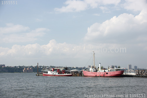 Image of new york pier on hudson river