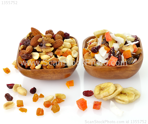 Image of mixed dried fruit, nuts and seeds