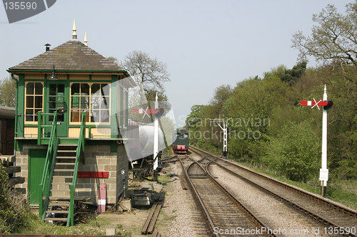 Image of signal box and train tracks