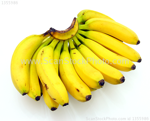 Image of Bunch of bananas isolated on white background
