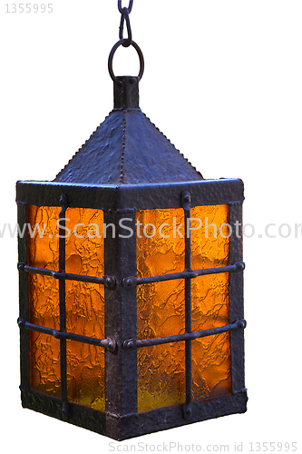 Image of antique lantern isolated on white background