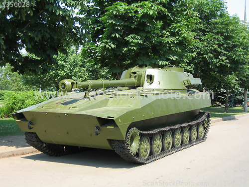 Image of Old military technology on parking in a museum Russia Moscow