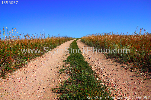 Image of Rural road and the blue sky